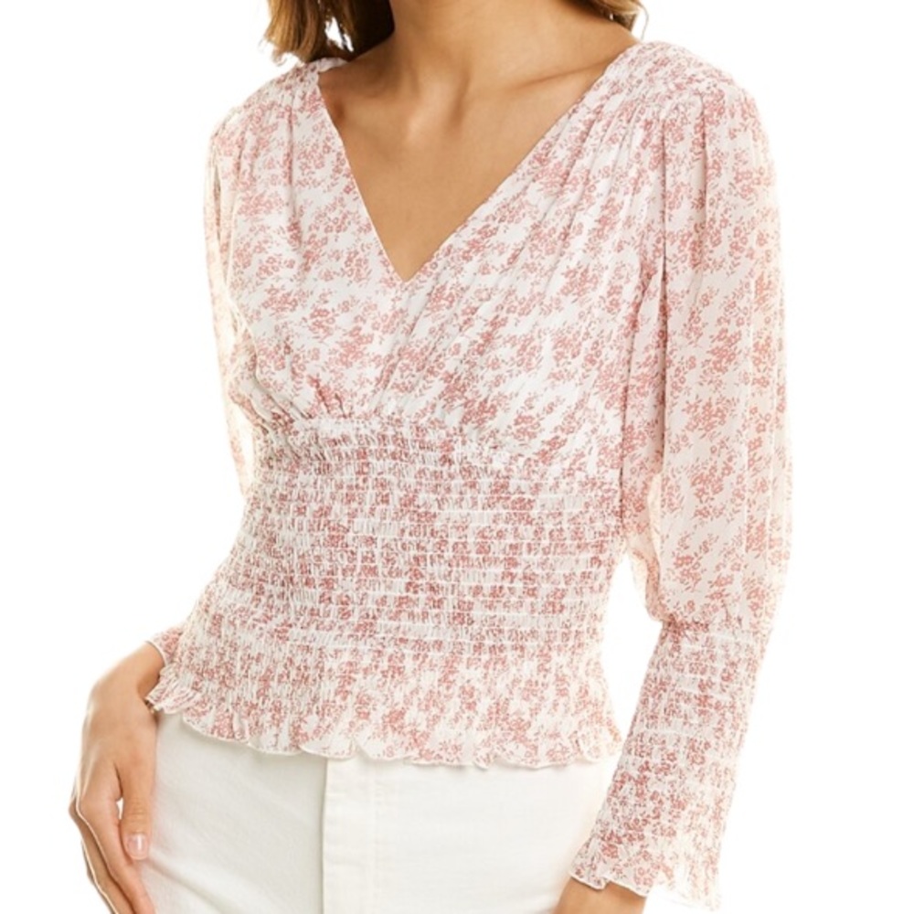 Botanik Studio Smocked Top SZ M